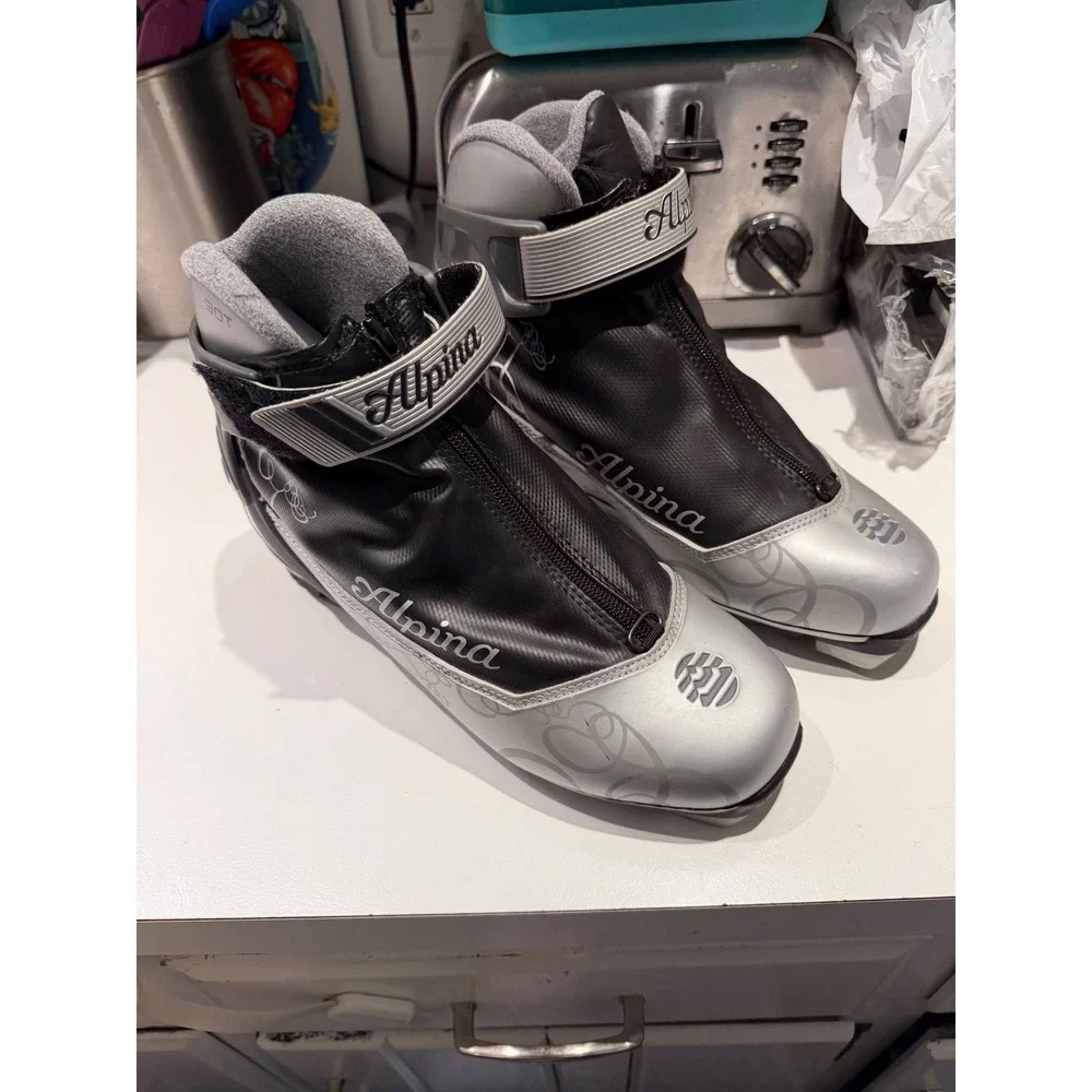 Alpina Eve 30T Cross Country Ski Boots Silver Black NNN Touring Women's